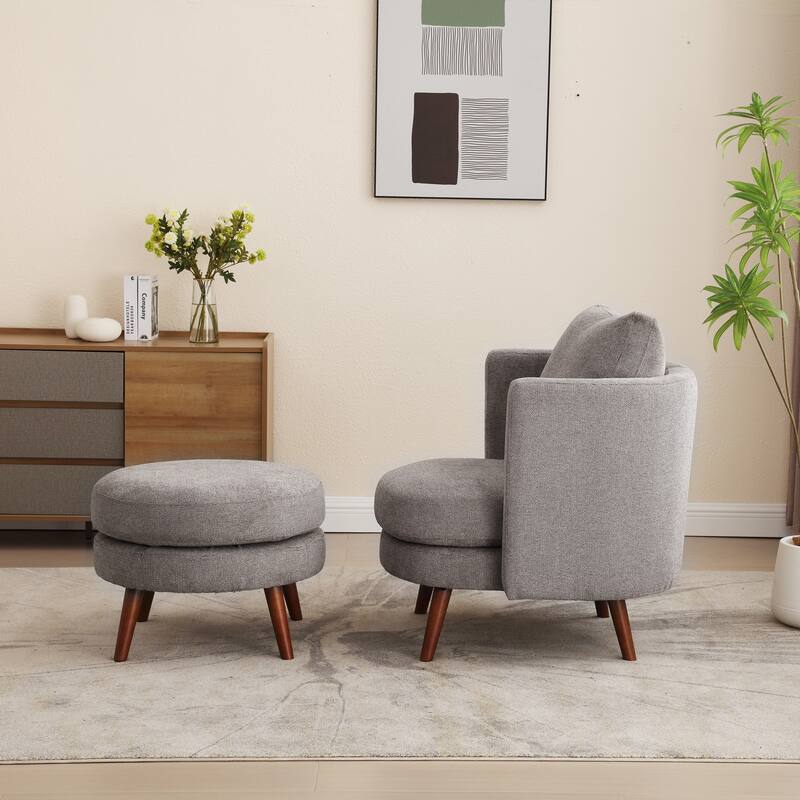 30.7" Wide Accent Chair with Ottoman Armchair Upholstered Reading Chair